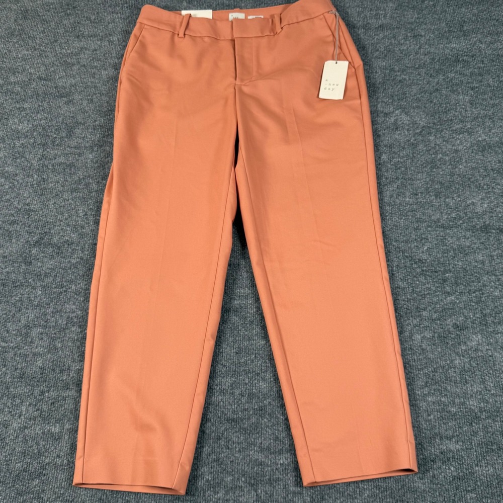 A New Day Size 8 Slim Ankle Pants Coral Mid Rise Stretch Work wear New With Tags